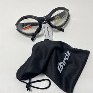 NWT Birdz Raven Motor Bike Goggles With Micro Fiber Pouch Anti Fog Clear Lens